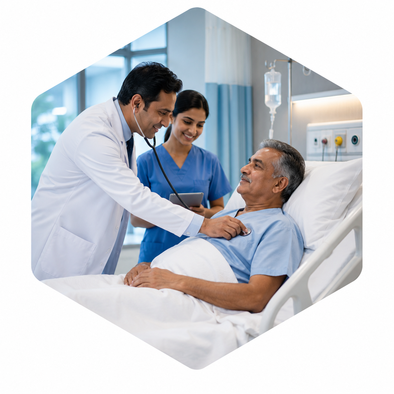 Doctors caring for a patient at Jyothi Multispeciality Hospital